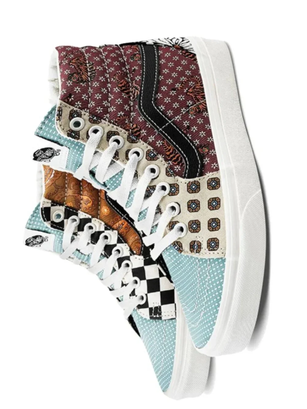 Vans Sk8-Hi Tiger Patchwork High Top Sneakers - Picture 2 of 9